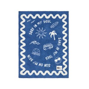 SmileyWorld® Surf Stroller Blanket. Azure Tide-Cream