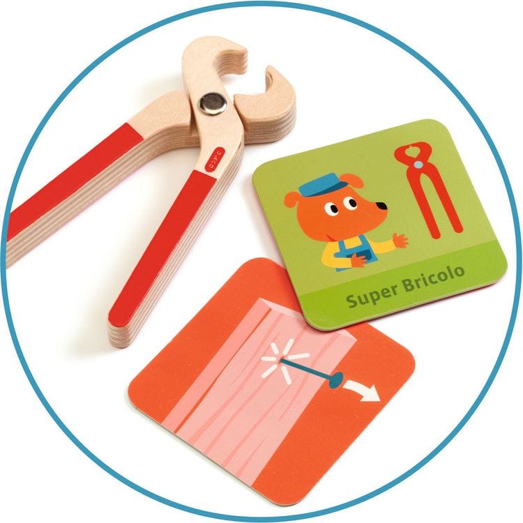 Super Bricolo Pretend Play Wooden Toolbox - Image 4