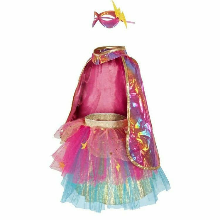 Super-Duper Tutu/Cape/Mask - Pink/Gold - Size 4-6 Years