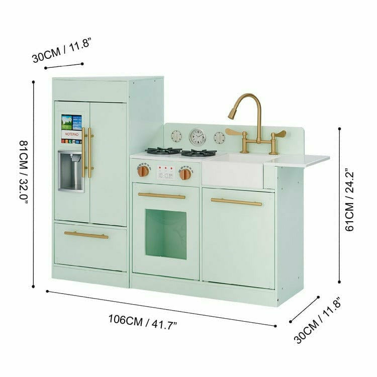 Teamson Kids Little Chef Charlotte 2-Piece Modular Wooden Play Kitchen. Mint - Image 5