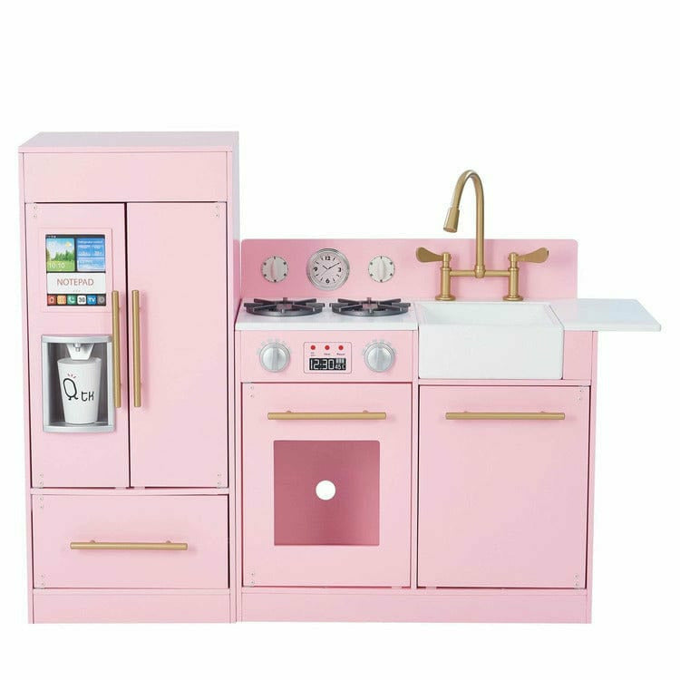 Teamson Kids Little Chef Charlotte 2-Piece Modular Wooden Play Kitchen. Pink - Image 3