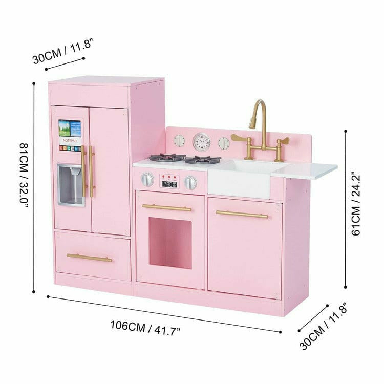 Teamson Kids Little Chef Charlotte 2-Piece Modular Wooden Play Kitchen. Pink - Image 5