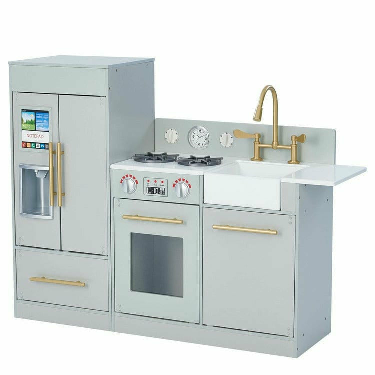 Teamson Kids Little Chef Charlotte Modern Modular Wooden Play Kitchen. Grey/Gold