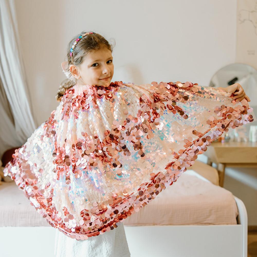 The 5th Avenue Pink Pailette Cape - Size 4-6 Years - Image 2