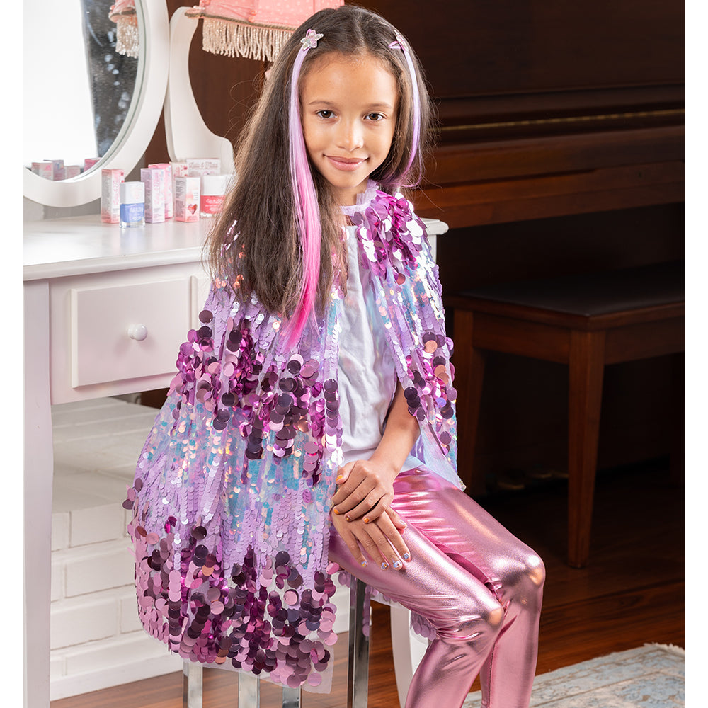 The 5th Avenue Purple Pailette Cape - Size 4-6 Years - Image 2