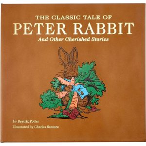 The Classic Tale of Peter Rabbit Book in Tan Bonded Leather