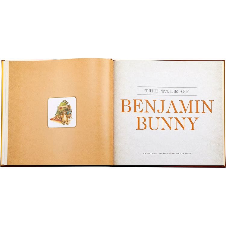 The Classic Tale of Peter Rabbit Book in Tan Bonded Leather - Image 3
