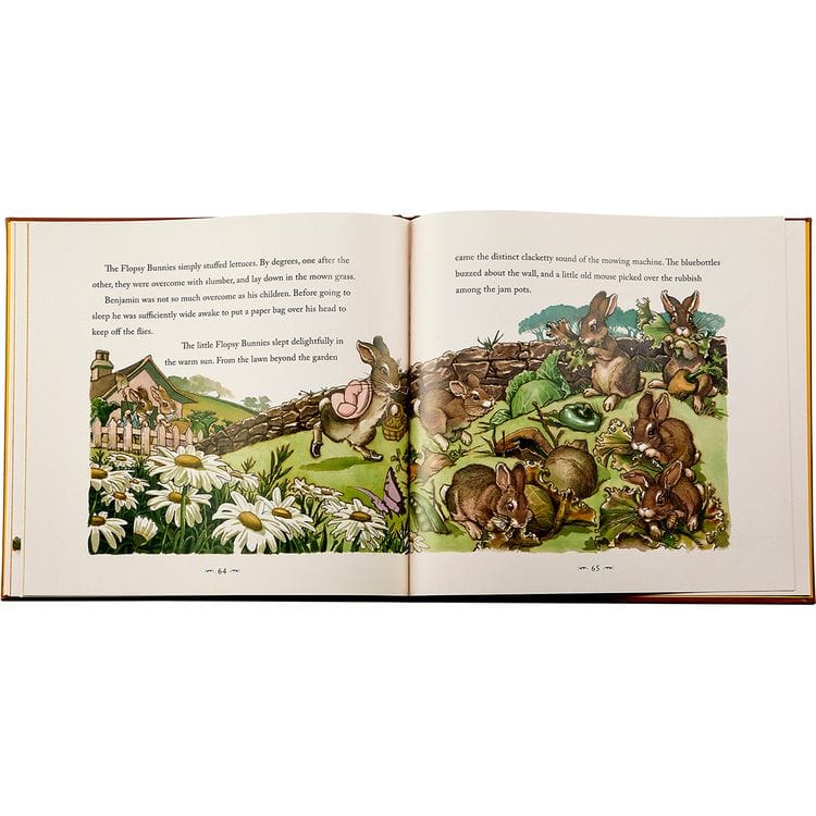 The Classic Tale of Peter Rabbit Book in Tan Bonded Leather - Image 4