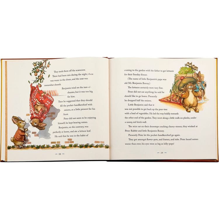 The Classic Tale of Peter Rabbit Book in Tan Bonded Leather - Image 5