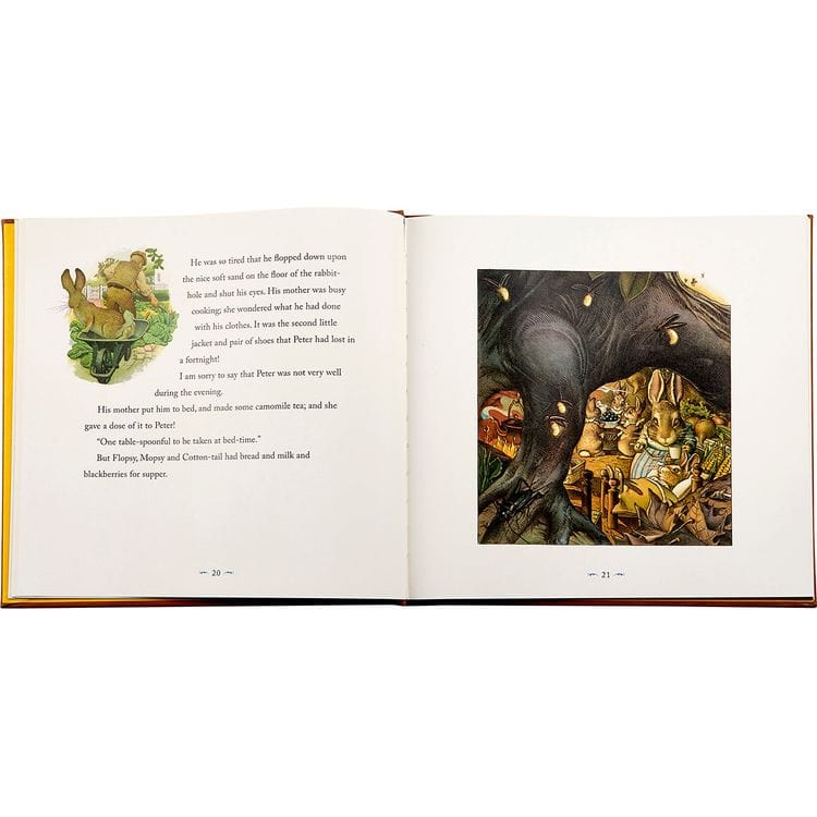 The Classic Tale of Peter Rabbit Book in Tan Bonded Leather - Image 7