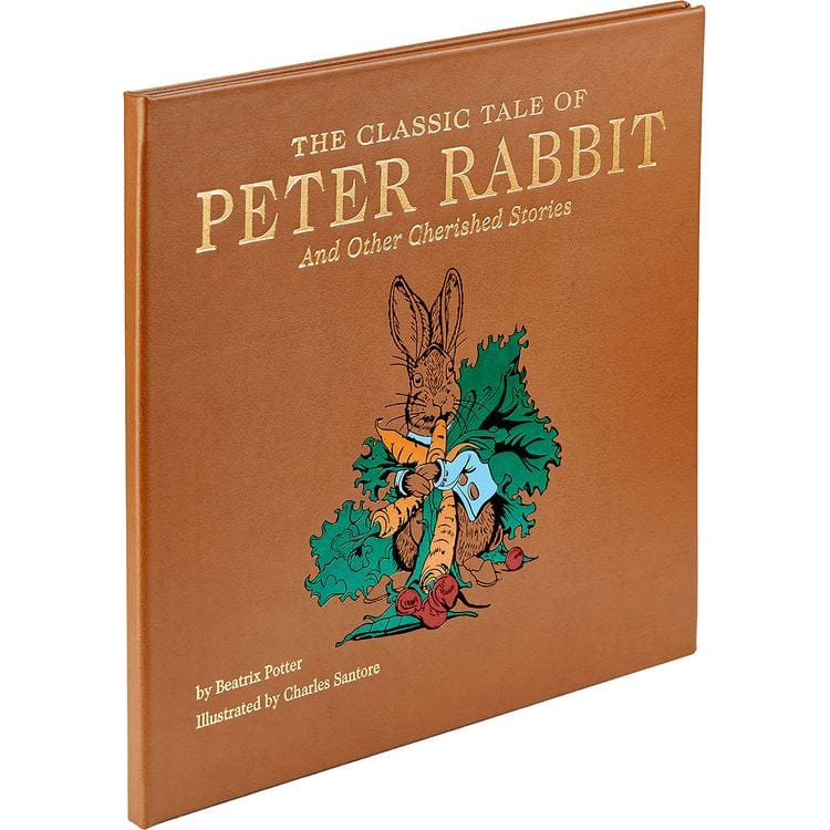 The Classic Tale of Peter Rabbit Book in Tan Bonded Leather - Image 8