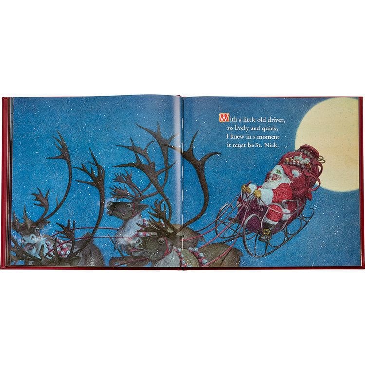 The Night Before Christmas Book in Red Bonded Leather - Image 3