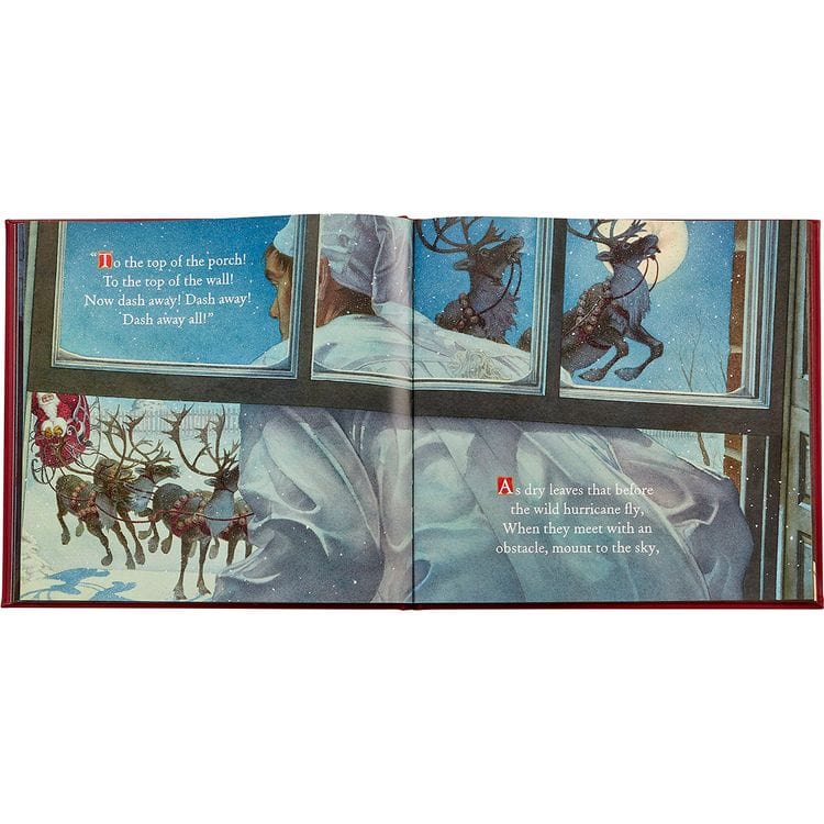 The Night Before Christmas Book in Red Bonded Leather - Image 4