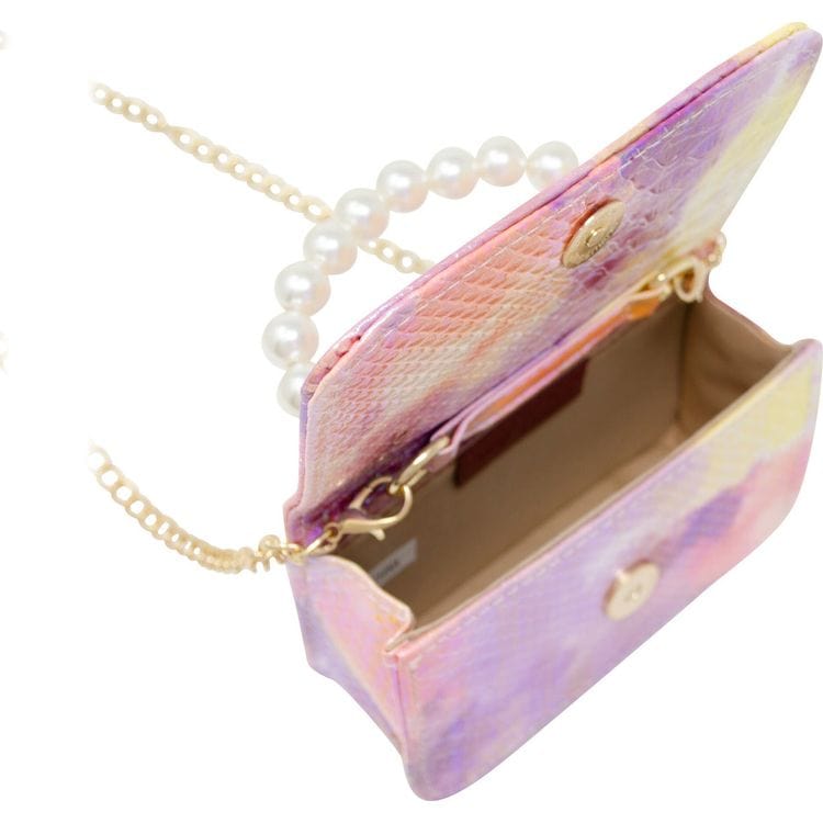 Tie Dye Crocodile Pearl Handle Bag - Pink - Image 2