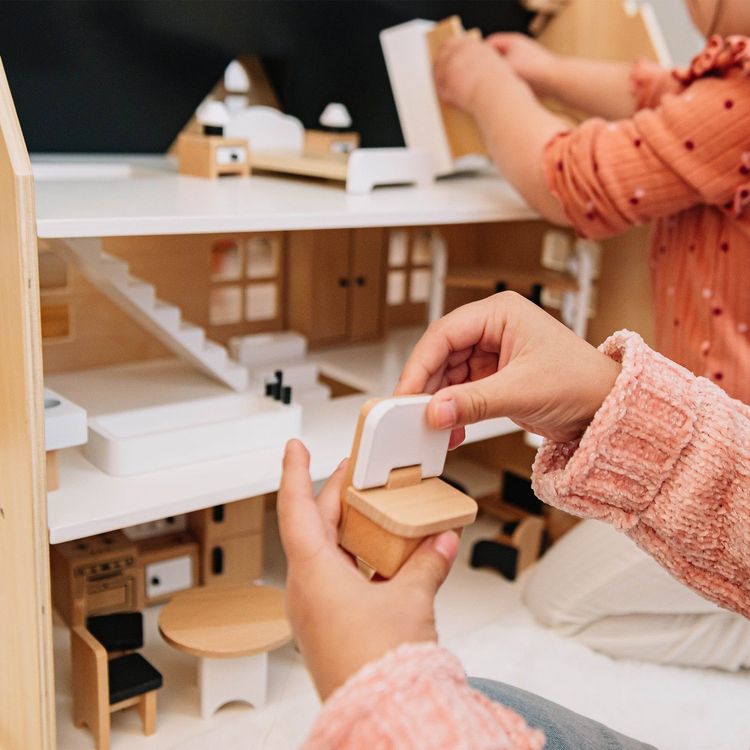 Two-story Wooden Dollhouse - Image 2