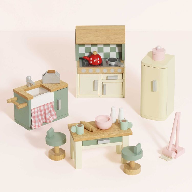 Wooden Dollhouse 20 Piece Kitchen Furniture Set - Image 2